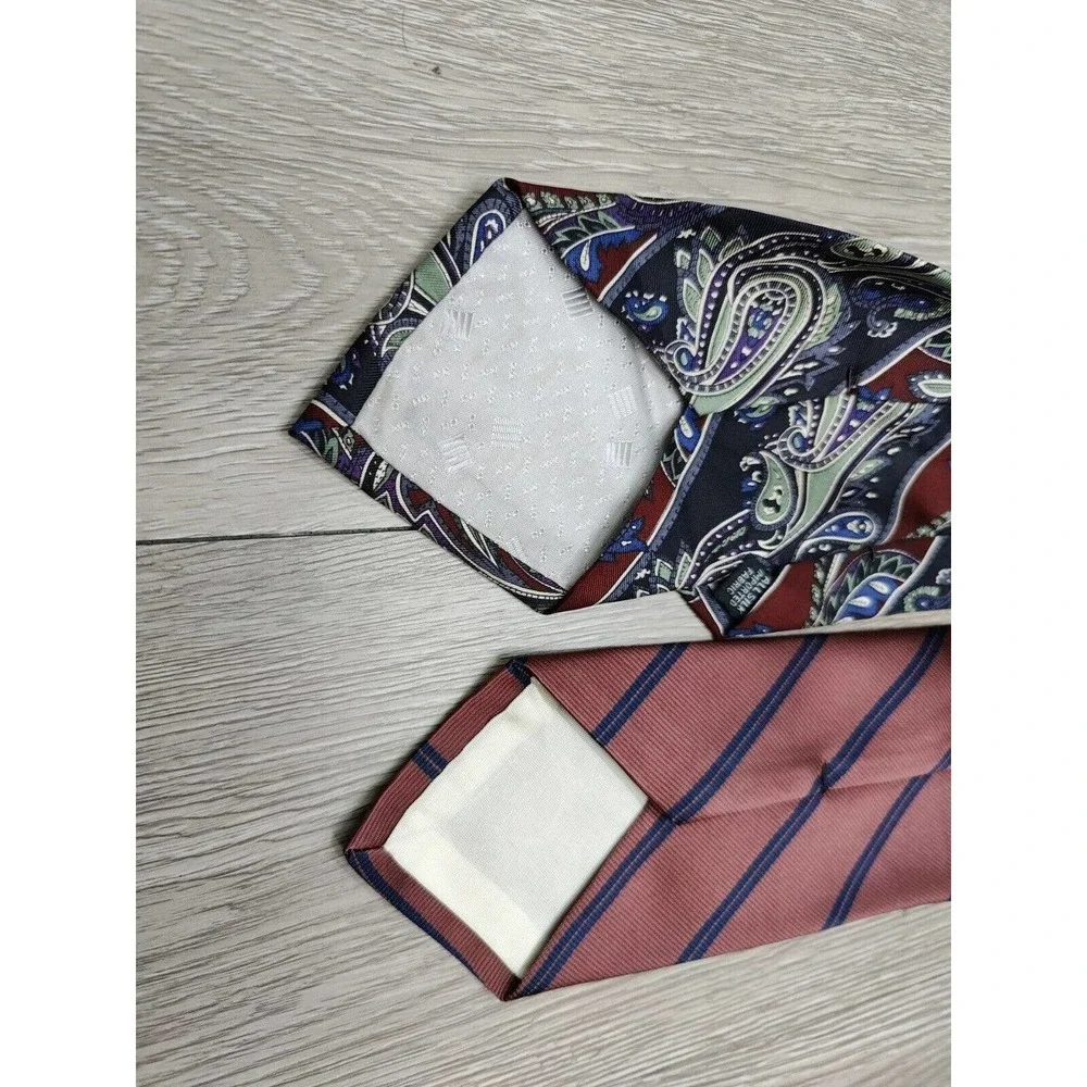 Givenchy Monsieur Paris Vintage Mens Neck Tie Silk‎ lot of two 2 pink paisley